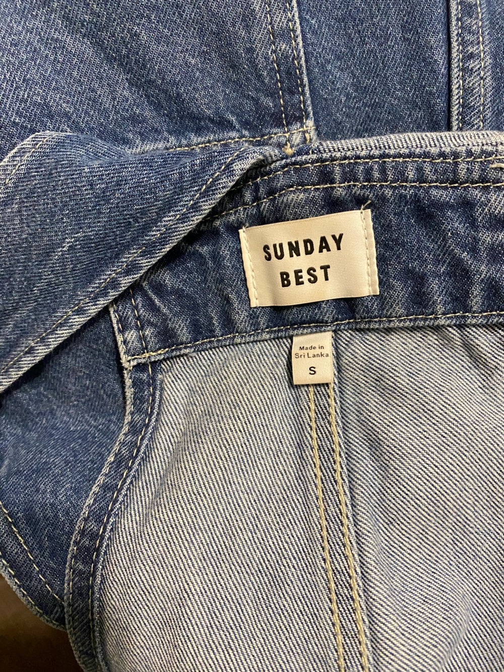 Aritzia Denim Overheard Relaxed-Fit 90s Medium Blue Overalls Size S - Picture 16 of 16